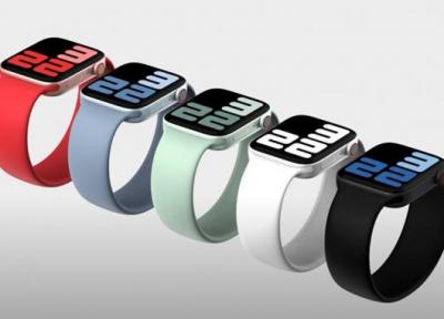رندر اپل واچ سری 7 طراحی تازه با لبه های تخت این ساعت را نشان می دهد