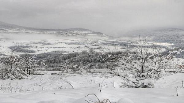 برف و کولاک در غرب اصفهان